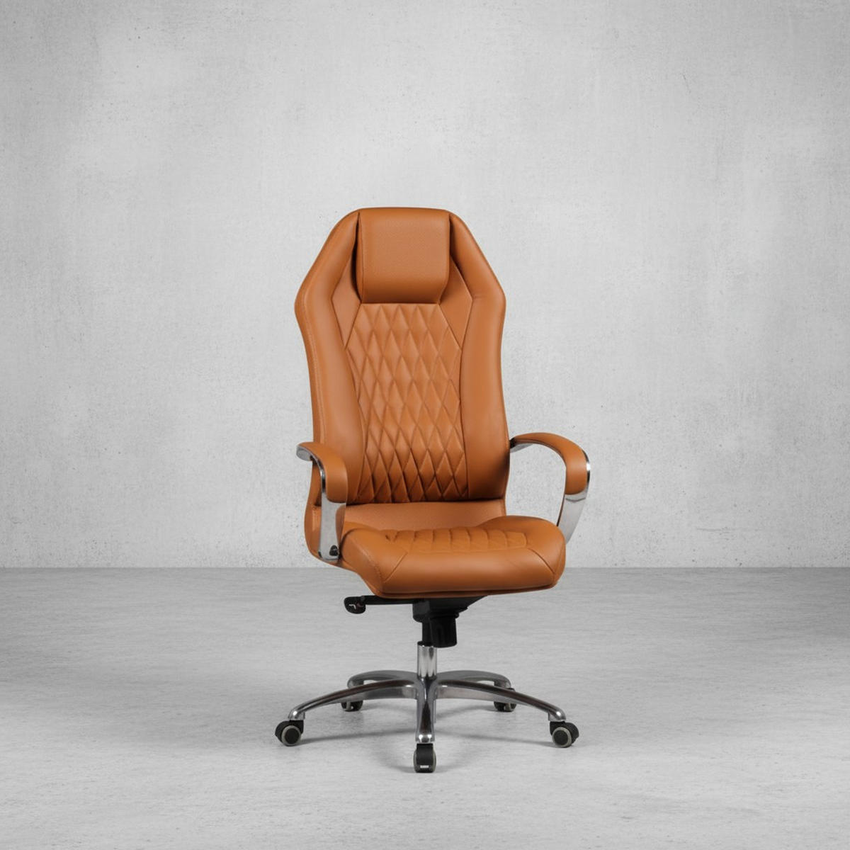 CHEFSESSEL Echtleder mit Multiblockwippmechanik, Lendenwirbelstütze und Aluminiumfußkreuz MILANO, Beige 70x67x136 cm - Beige/Silberfarben, Leder/Metall (70/136/67cm) - KADIMA DESIGN