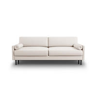 AUSKLAPPBARES-SOFA mit Bettkasten Scott aus strukturiertem Stoff leichtes beige 3 Sitzplätze - Beige, Textil (97/87/212cm) - Micadoni
