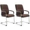 SCHWINGSTUHL 2er Set Stoff braun - Braun, Textil/Metall (58/102/65cm) - CLP