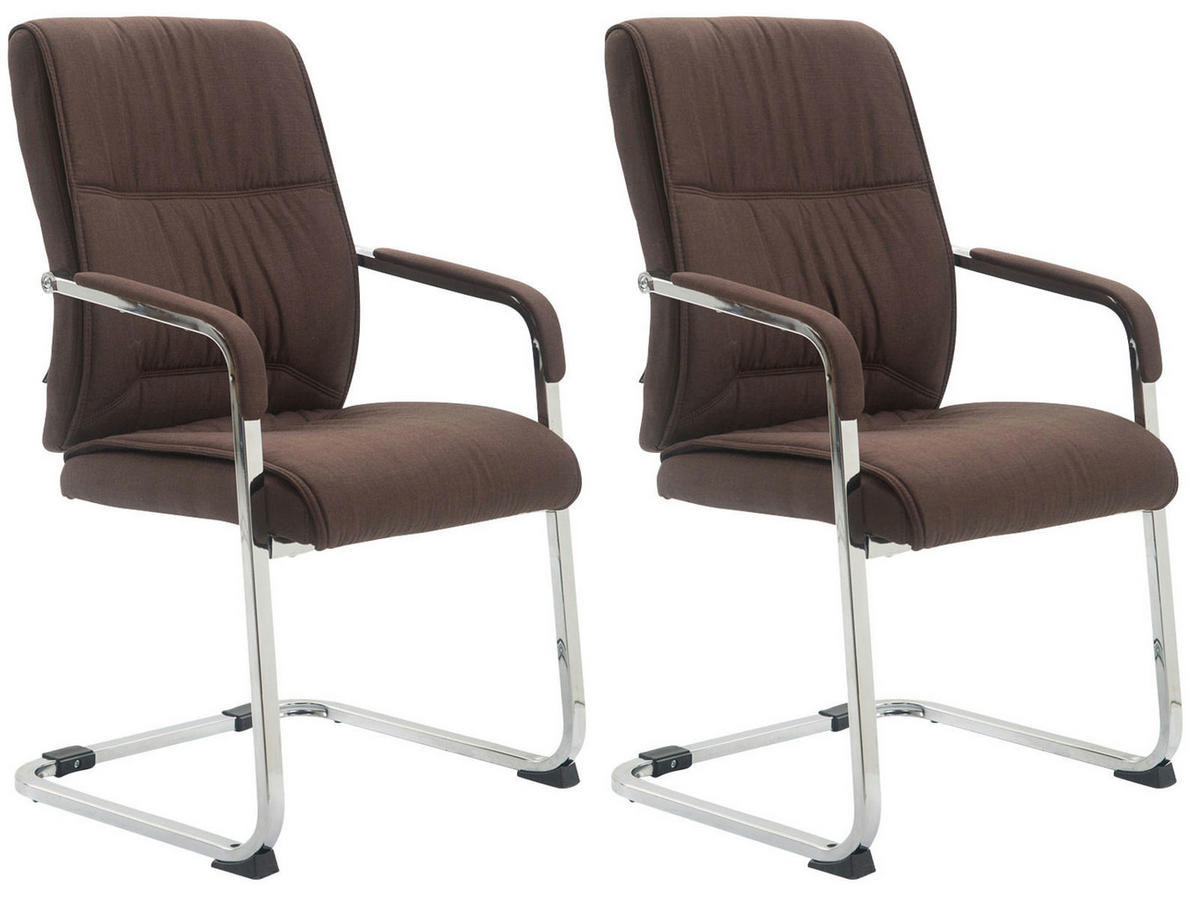 SCHWINGSTUHL 2er Set Stoff braun - Braun, Textil/Metall (58/102/65cm) - CLP