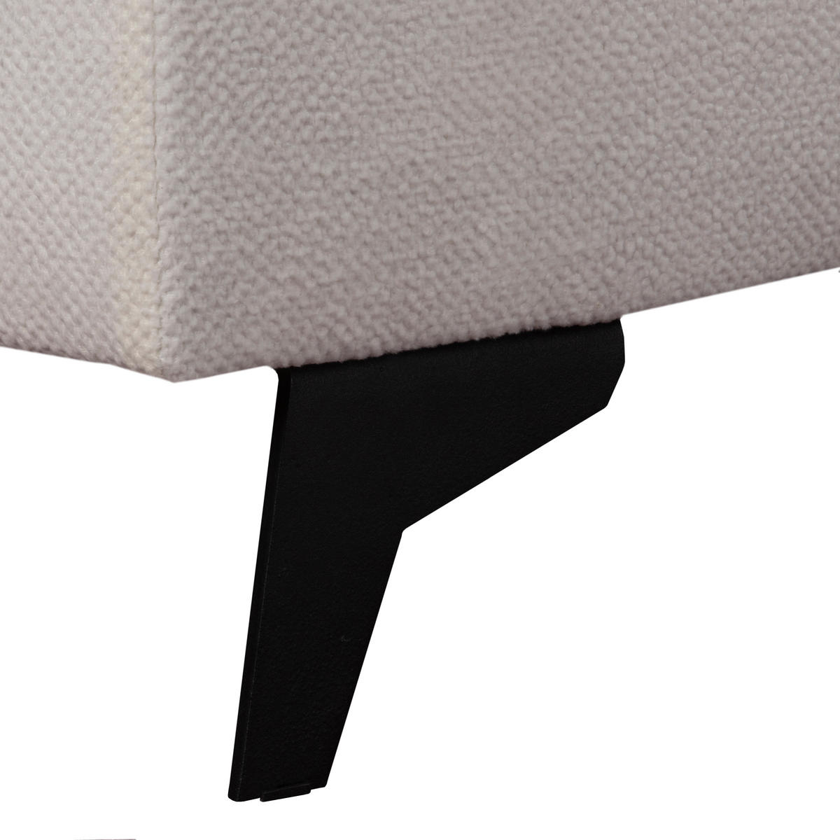 ECKSOFA VOLA Weiß Velours-Stoff mit Schlaffunktion - Weiß, Holz (270/199cm) - MASSENO