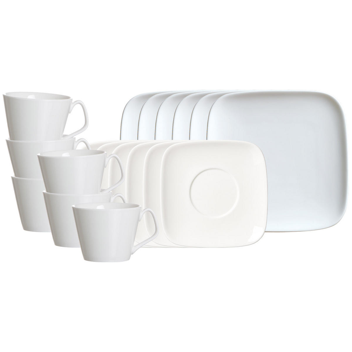 KAFFEESERVICE Arena weiß 18er Set - Weiß, Keramik (1/1/1cm) - Ritzenhoff Breker