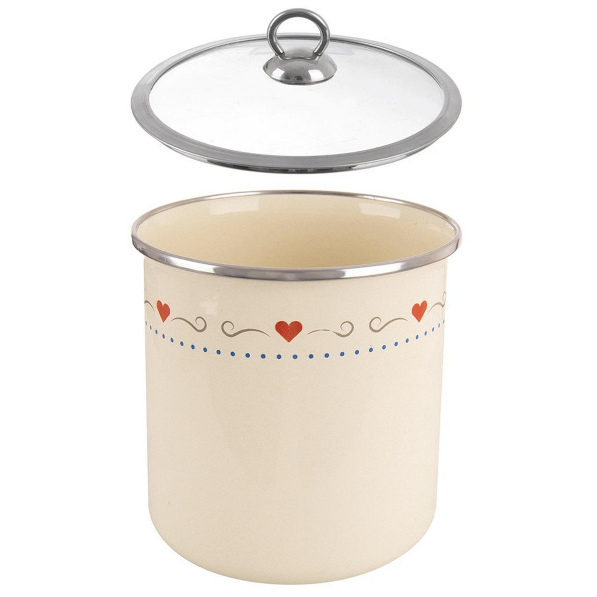 LEBENSMITTELBEHÄLTER emailliert 1,4 l Cremeweiß - Creme, Metall (13/17/17cm) - Orion 