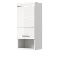 HÄNGESCHRANK weiß Hochglanz 37 x 79 cm, Badschrank hängend - Weiß Hochglanz/Silberfarben, Holzwerkstoff/Kunststoff (37/79/24cm) - Inn.Furn