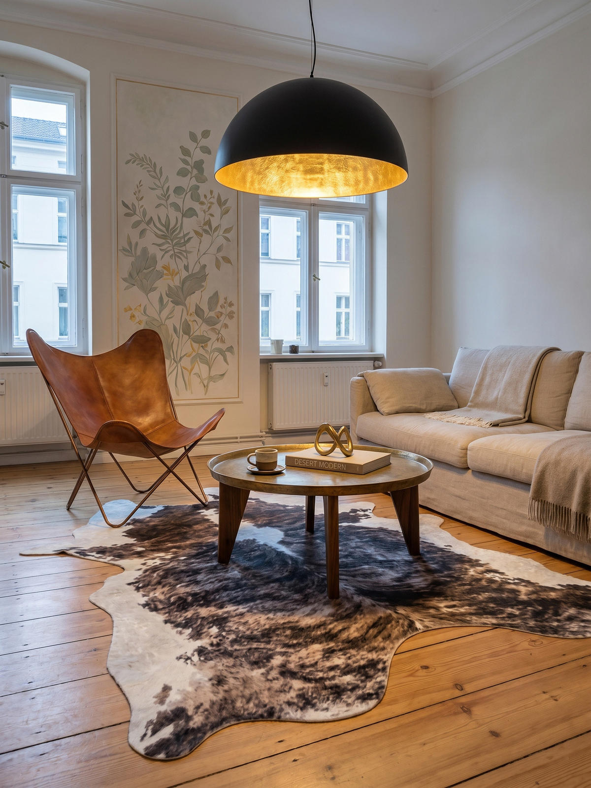TEPPICH Flachgewebe GASTEIN in Braun, in Rindsleder-Optik, aus Polyester, 100 x 135 cm - Braun, Textil (135/100cm) - KADIMA DESIGN