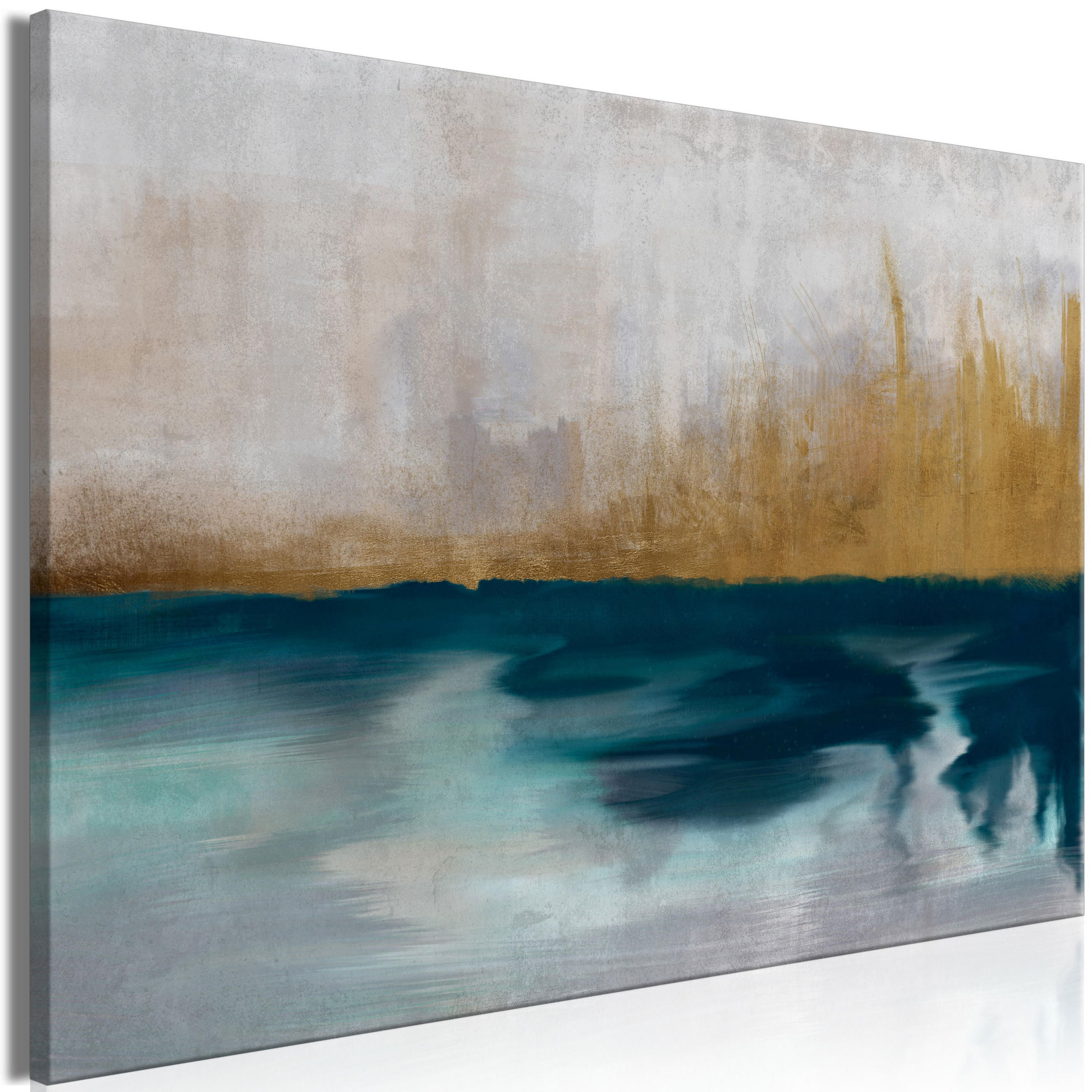KUNSTDRUCK Grau 90/60 cm - Blau/Grau, Textil (90/60cm) - KUNSTLOFT