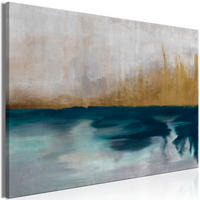 KUNSTDRUCK Grau 90/60 cm - Blau/Grau, Textil (90/60cm) - KUNSTLOFT