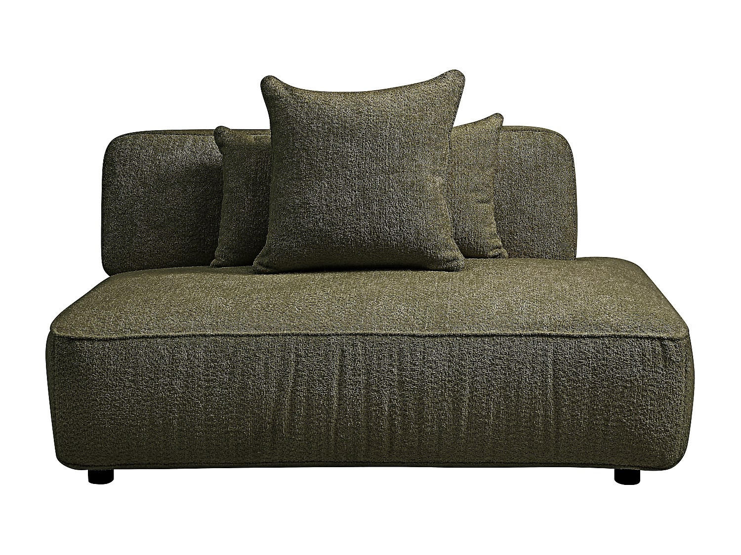 RECAMIERE ohne Schlaffunktion - 1 Person - stoff - khaki Lelaco - Schlammfarben, Textil (145/74/105cm) - Vente-Unique