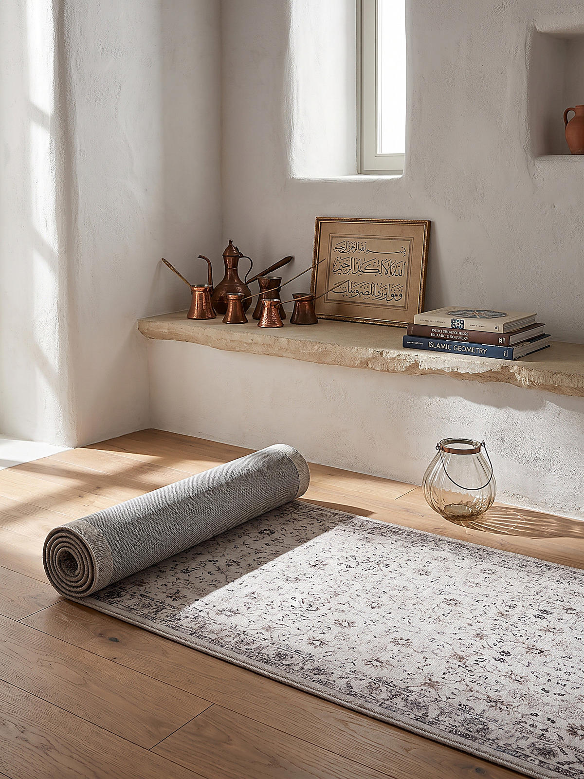 LÄUFER waschbar, mit floralen Ornamenten, VERNANTE in Creme, 80 x 150 cm - Beige, Textil (80/150cm) - KADIMA DESIGN