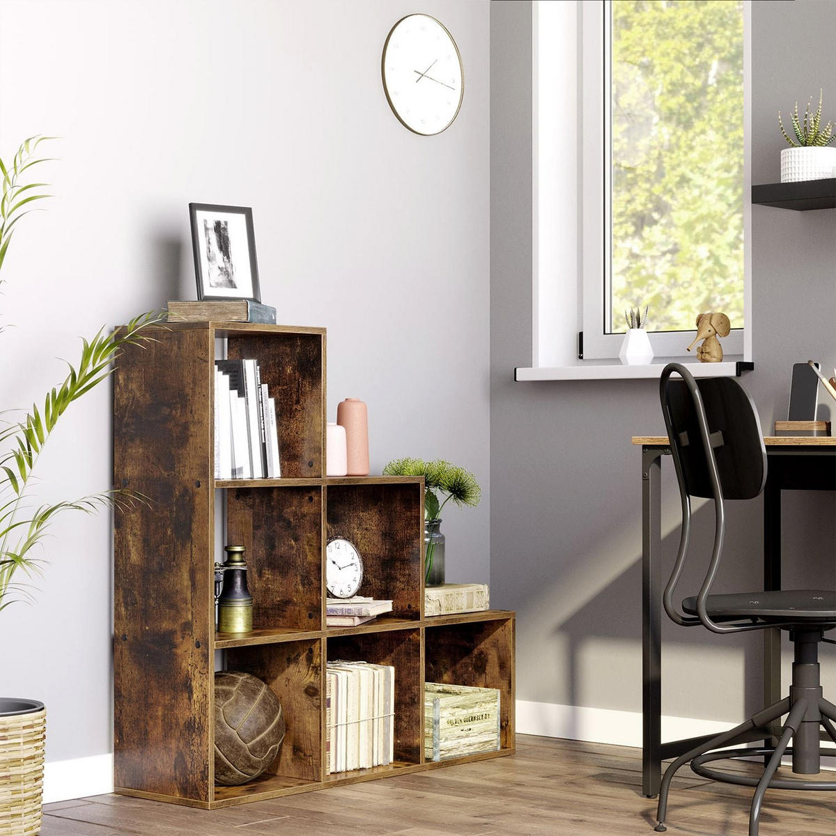 BÜCHERREGAL YAOUNDE - Braun, Holzwerkstoff (97.5/97.5/29cm) - Hansiro