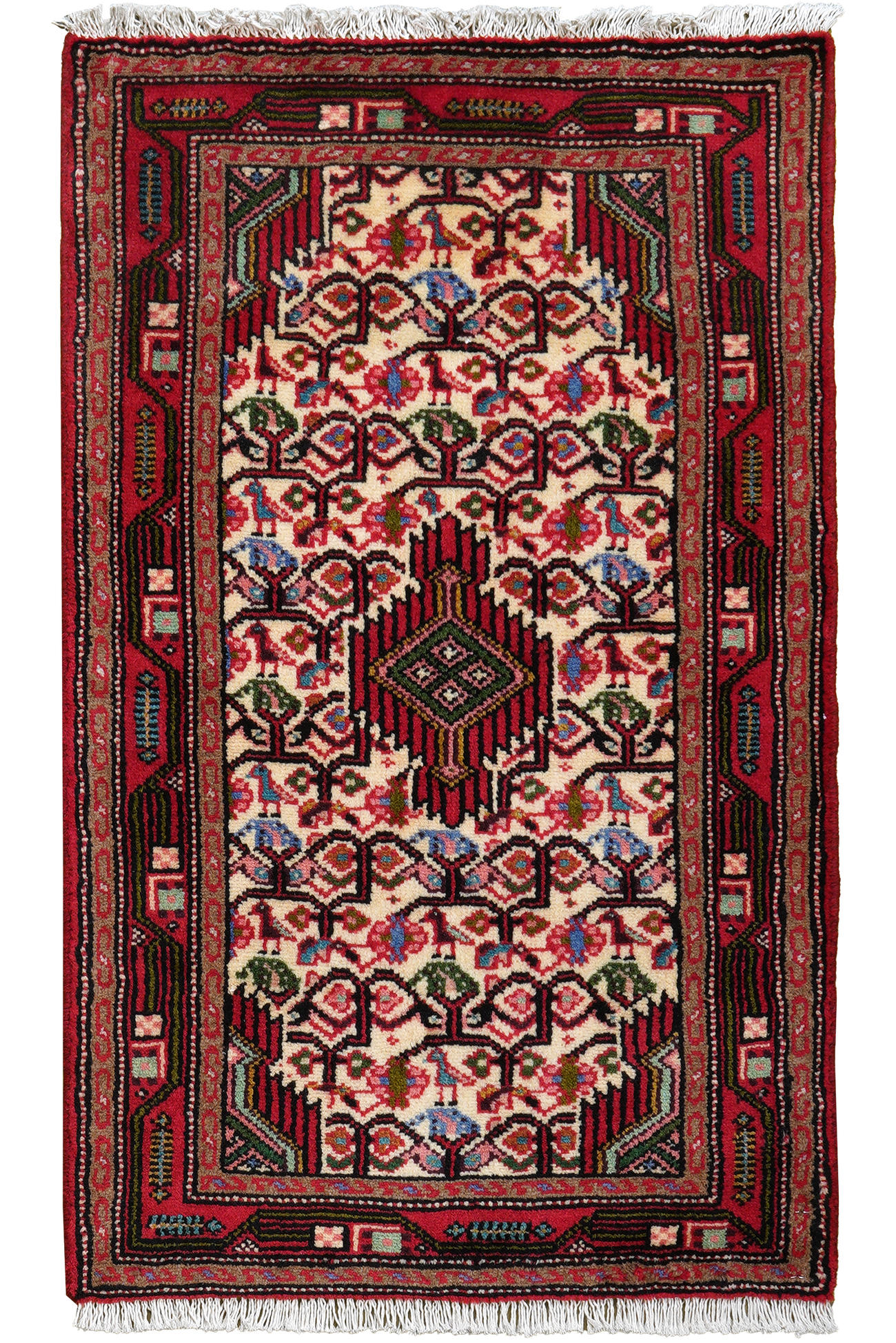 TEPPICH Assadabad Mehrfarbig 96/60 cm Schurwolle - Multicolor, Textil (60/96cm) - Looma