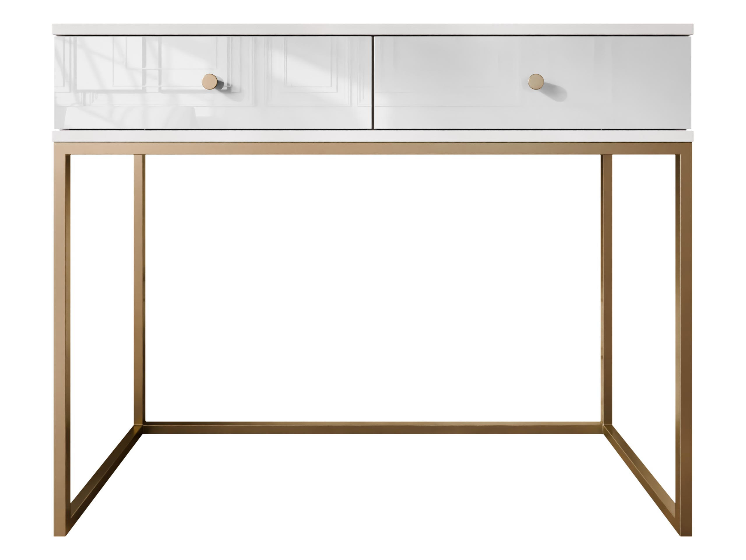 KONSOLENTISCH Esipix - Goldfarben/Weiß, Holzwerkstoff/Metall (40/100/80cm) - MIRJAN24