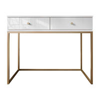 KONSOLENTISCH Esipix - Goldfarben/Weiß, Holzwerkstoff/Metall (40/100/80cm) - MIRJAN24
