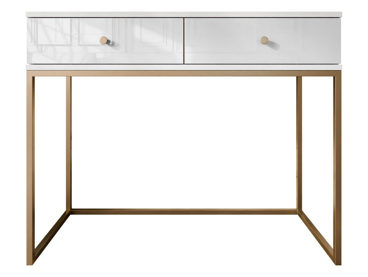 KONSOLENTISCH Esipix - Goldfarben/Weiß, Holzwerkstoff/Metall (40/100/80cm) - MIRJAN24
