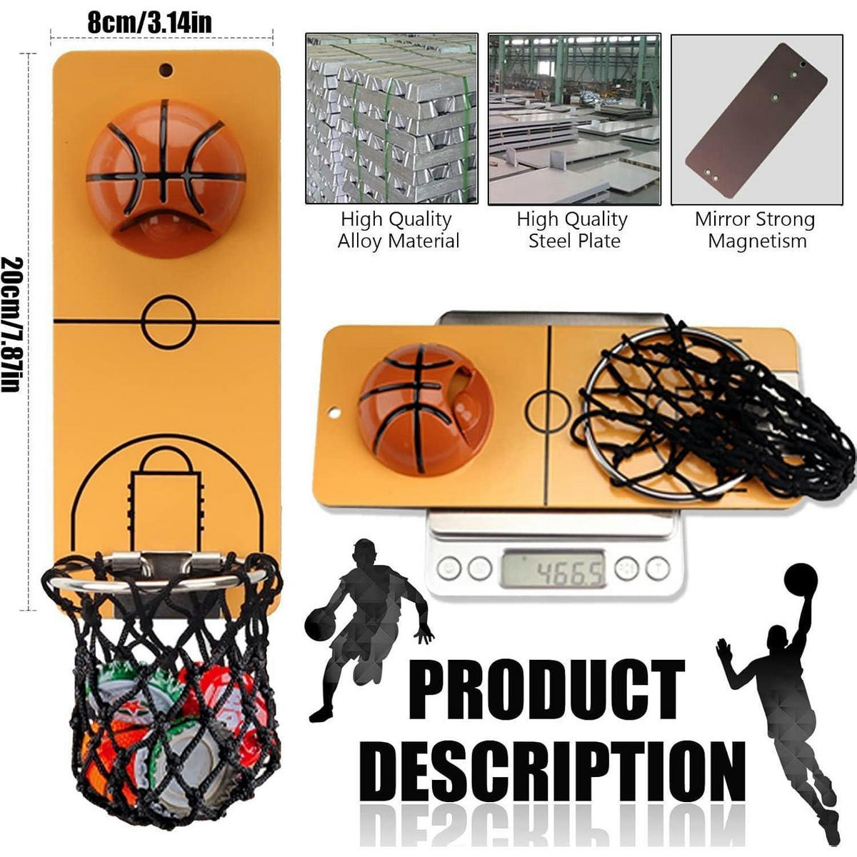 FLASCHENÖFFNER Wand mit Auffangbehälter Basketball Design - Braun, Metall (20cm)