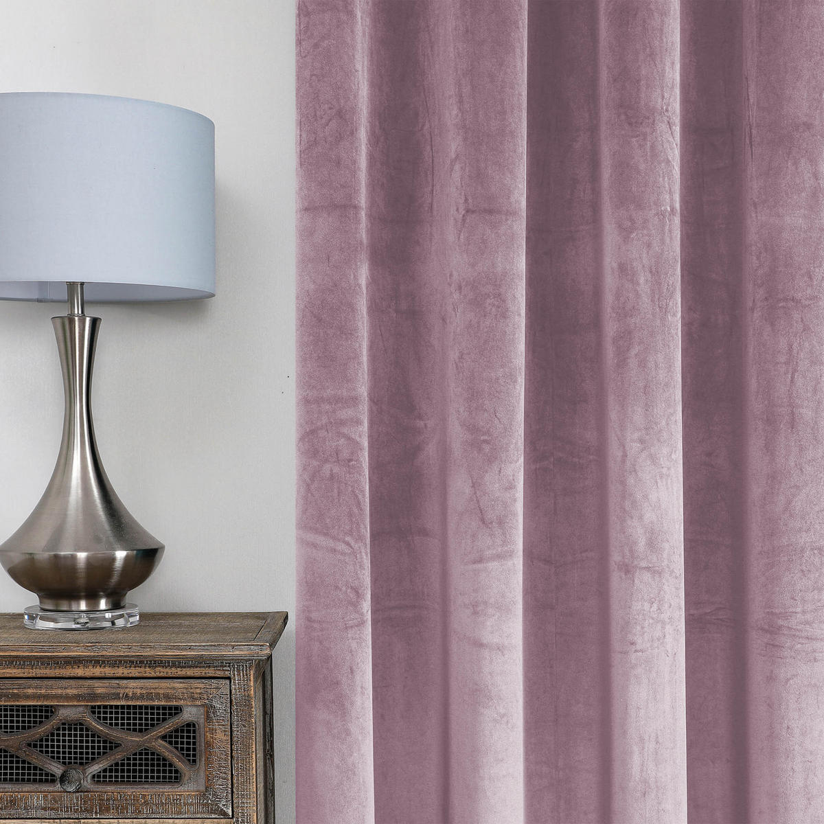 VORHANG Ösen Samt 140/245 cm Altrosa - Altrosa, Textil (140/245/245cm) - TiborTex