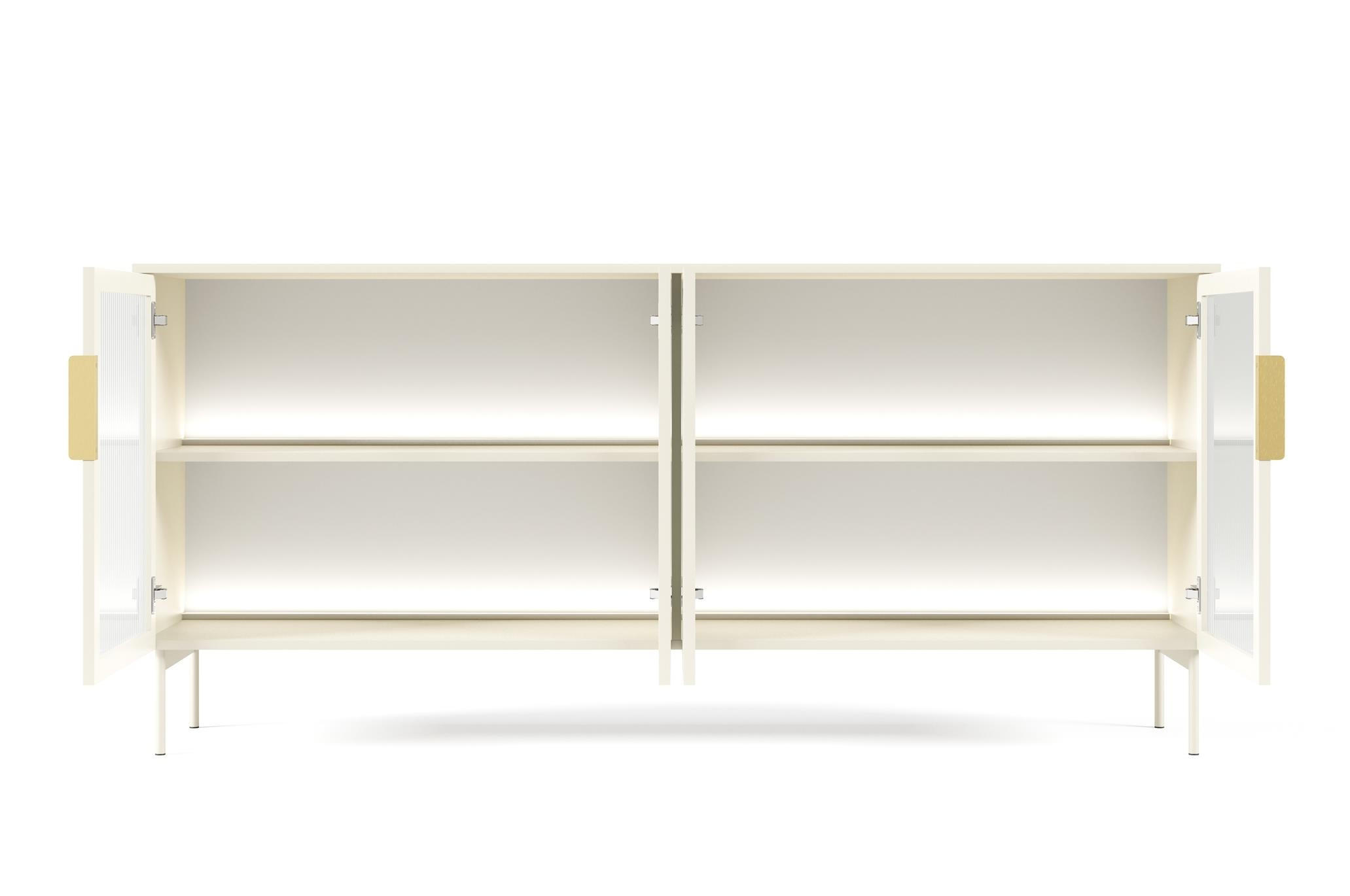 SIDEBOARD Ilumi Kaschmir, Viertürig mit LED - Kaschmir, Holzwerkstoff (181/83/39cm) - Bettso