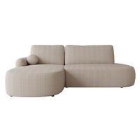 ECKSOFA Loridu O Cord, Seite: Links - Schwarz/Sahara, Holz/Kunststoff (274/174cm) - MIRJAN24