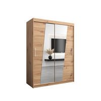 SCHWEBETÜRENSCHRANK 200/150/62 2-türig - Silberfarben/Eiche Artisan, Holz/Kunststoff (150/200/62cm) - MÖBEL KRYSPOL