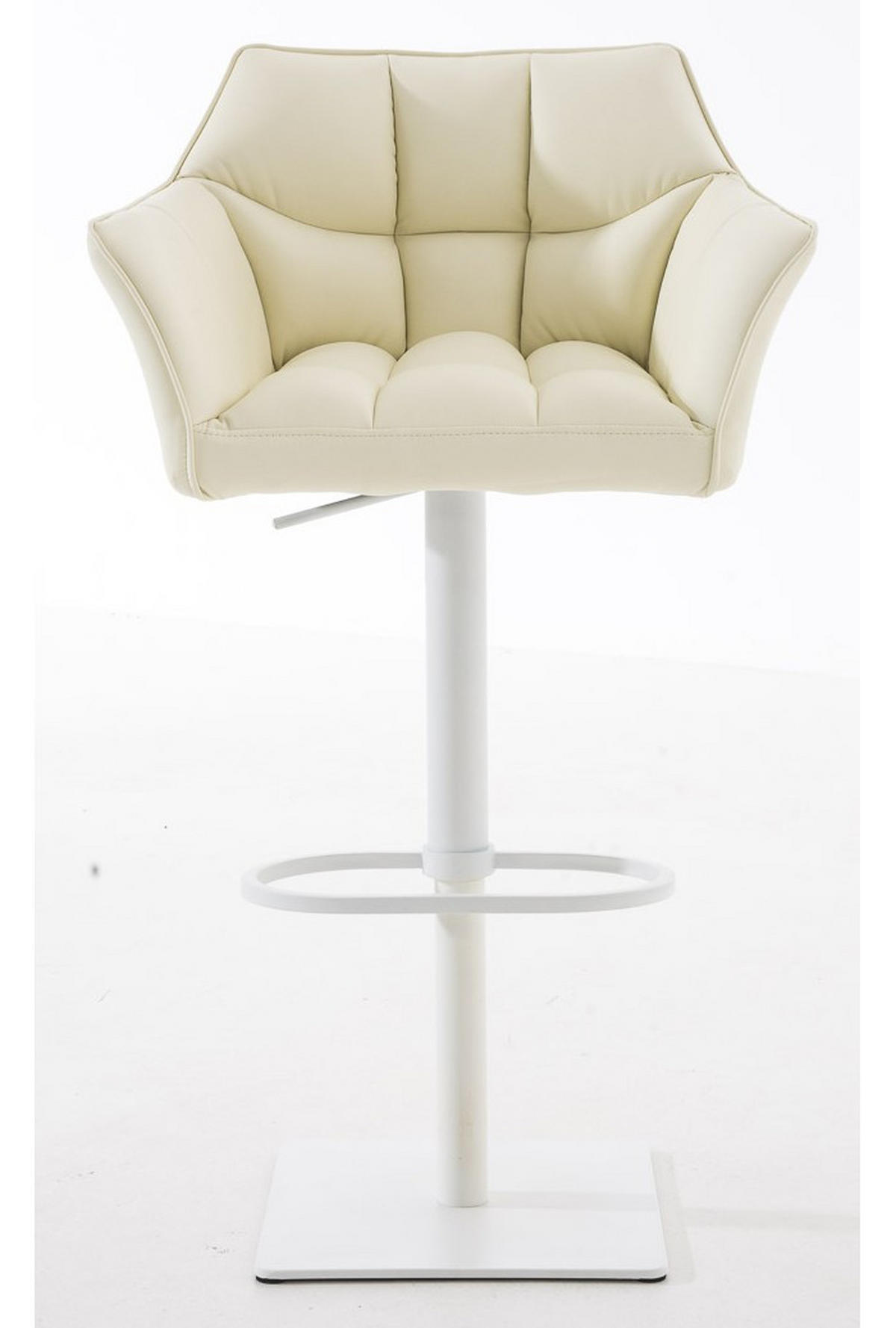 BARHOCKER Damaso 2er Set 88x64x45 cm creme - Creme, Leder (64/88/45cm) - furnicato