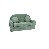 KINDERSOFA MIT VERLÄNGERUNG aus Kuschel-Cord in Hellgrün - Hellgrün, Textil (100/60/50cm) - Fortisline