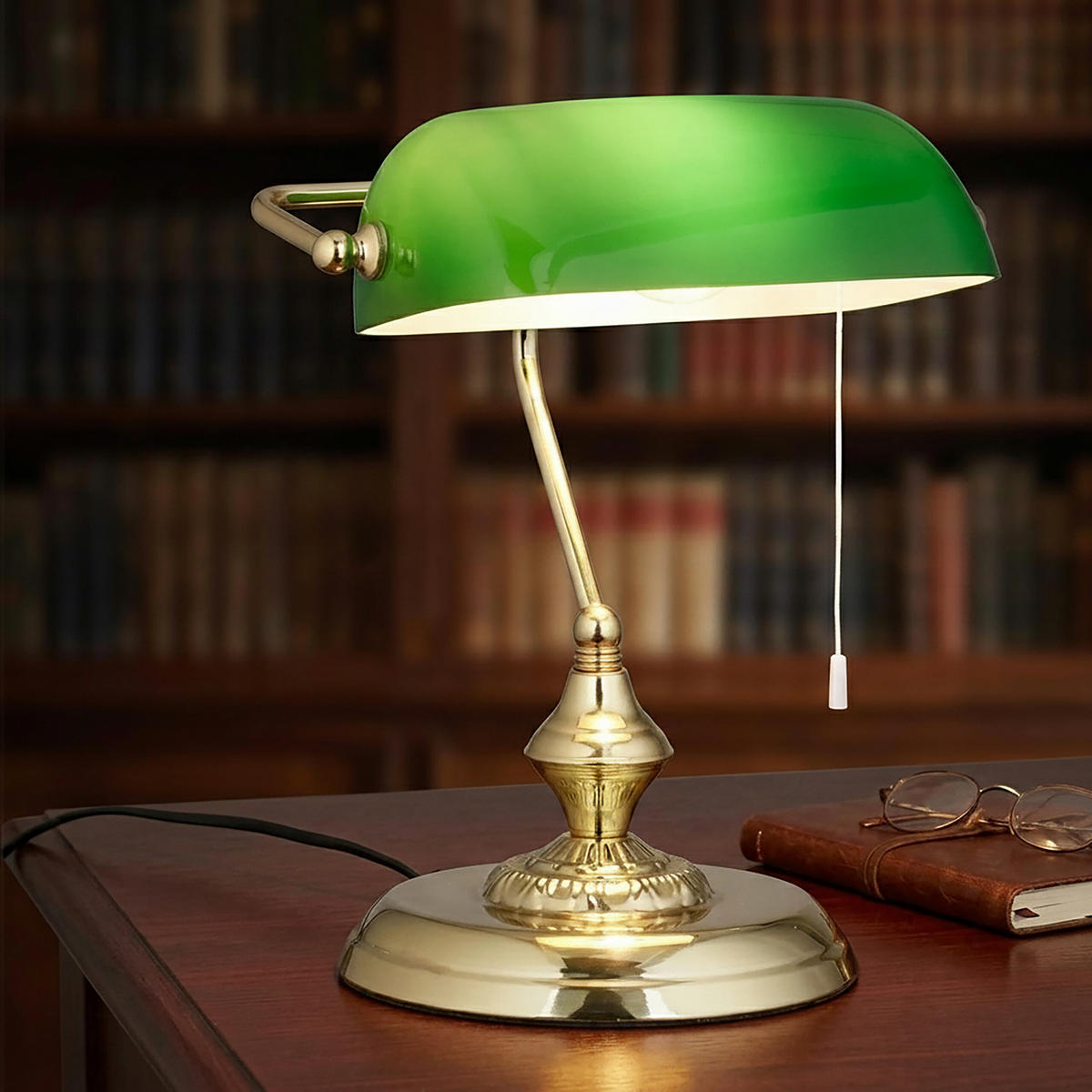 TISCHLAMPE Grün E27 31 cm - Multicolor, Glas/Metall (18.5/22.5/31cm) - Relaxdays