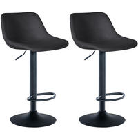 BARHOCKER 2er Set Lotus Samt schwarz - Schwarz, Textil/Metall (43/103/49cm) - TPFLiving