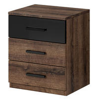 NACHTTISCH 2er-Set Granada Monastery Eiche / Schwarz Hochglanz 47 / 42 / 56 cm - Braun, Holz/Holzwerkstoff (47/56/42cm) - Feldmann-Wohnen