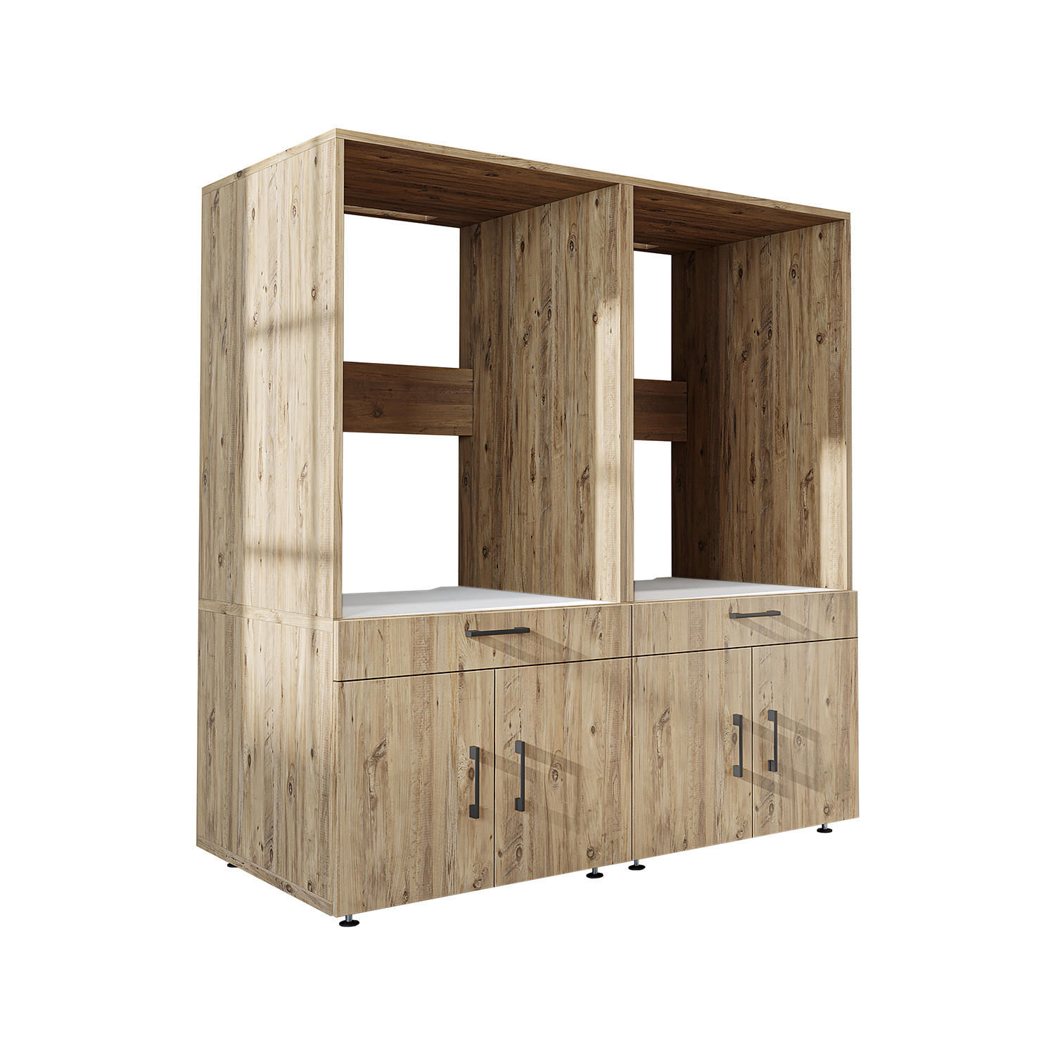 WASCHMASCHINENSCHRANK Serie 3 134cm Breit, 145cm Hoch - Eichefarben, Holzwerkstoff (134/145/67cm)