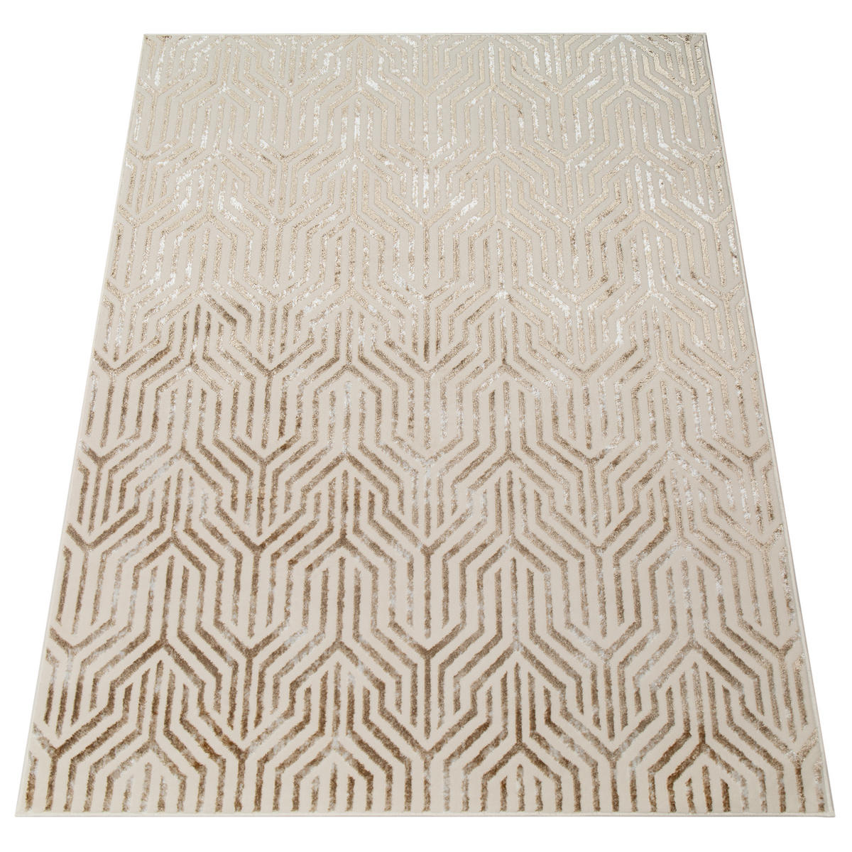 TEPPICH CRYSTAL Creme Braun 180/250 cm - Creme/Braun, Textil (180/250cm) - Tapiso