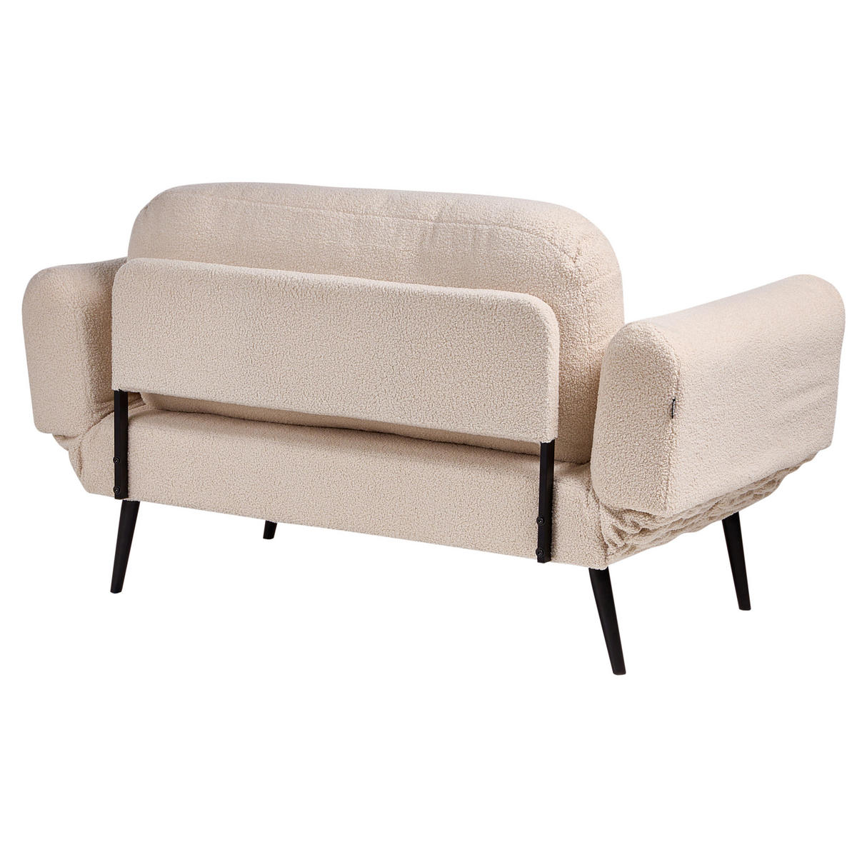 SCHLAFSOFA 2-Sitzer Bouclé Beige Dorotea - Beige/Schwarz, Textil (190/88/79cm) - Beliani