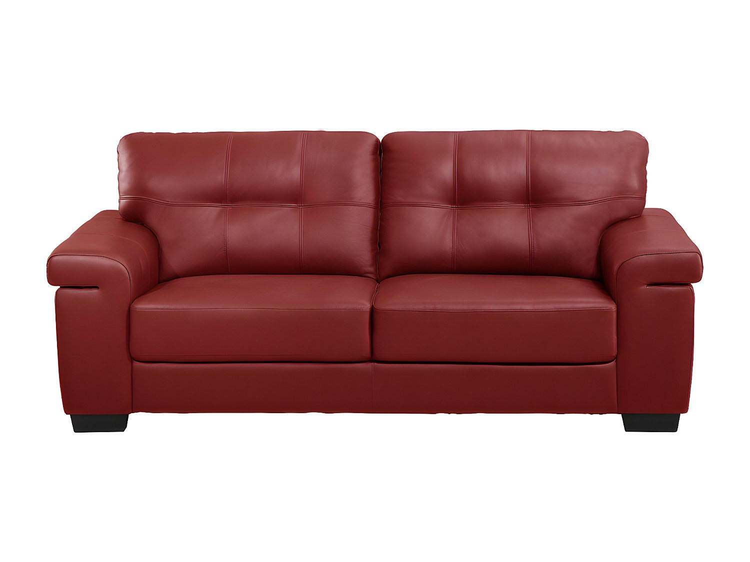 SOFA ohne Schlafmöglichkeit - 3 Personen - Leder - Rot - - Rot, Leder (207/89/93cm) - Vente-Unique