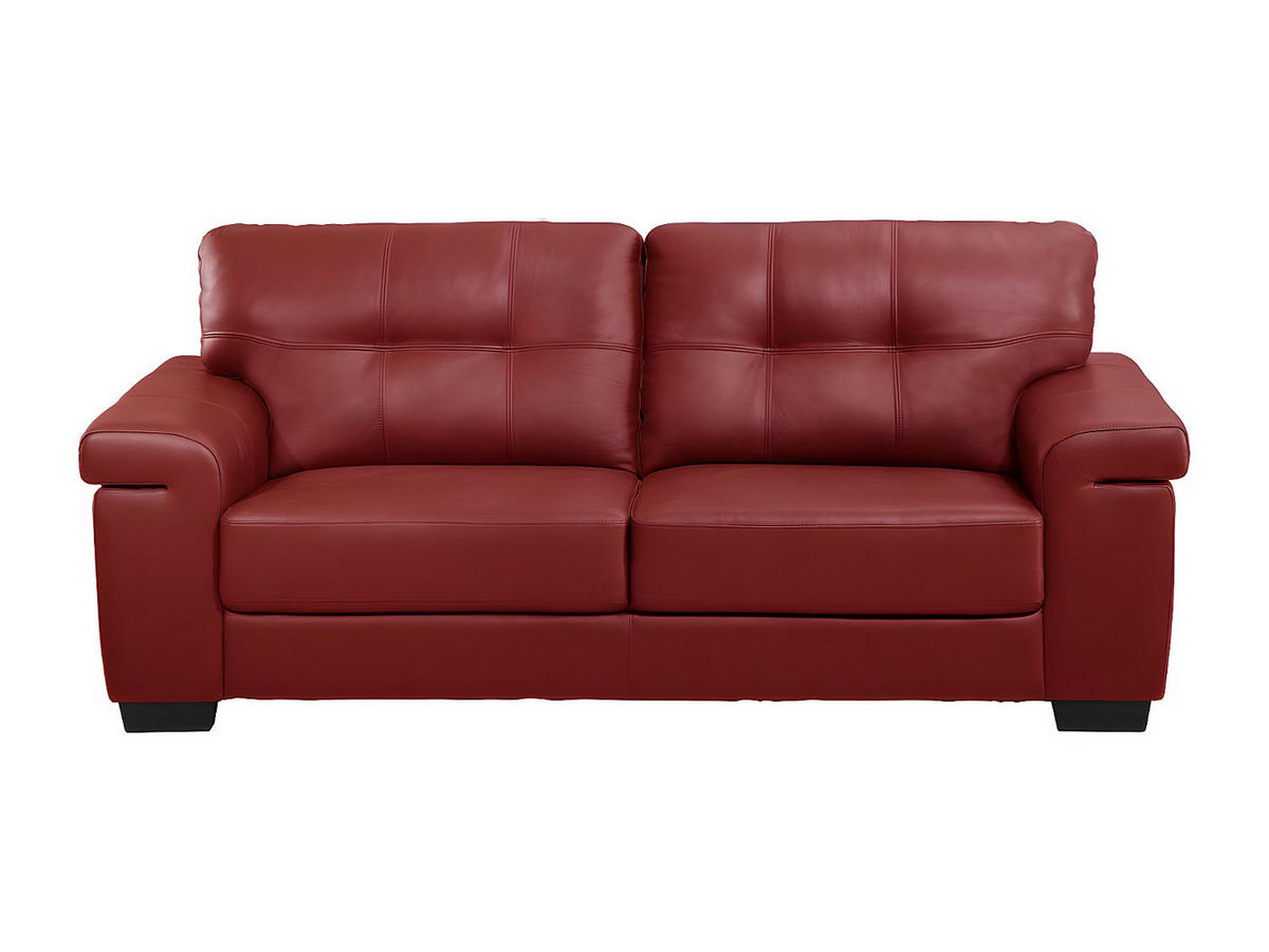 LEDERSOFA 3-Sitzer - Rot - HAZEL - Rot, Leder (207/89/93cm) - Vente-Unique