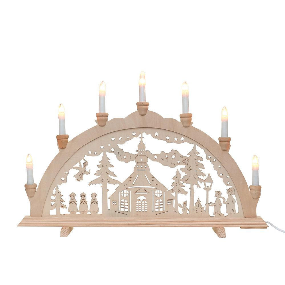 SCHWIBBOGEN Seiffen 7-flammig - Multicolor, Holz (0.1/1/0.1cm) - Dekoteam24