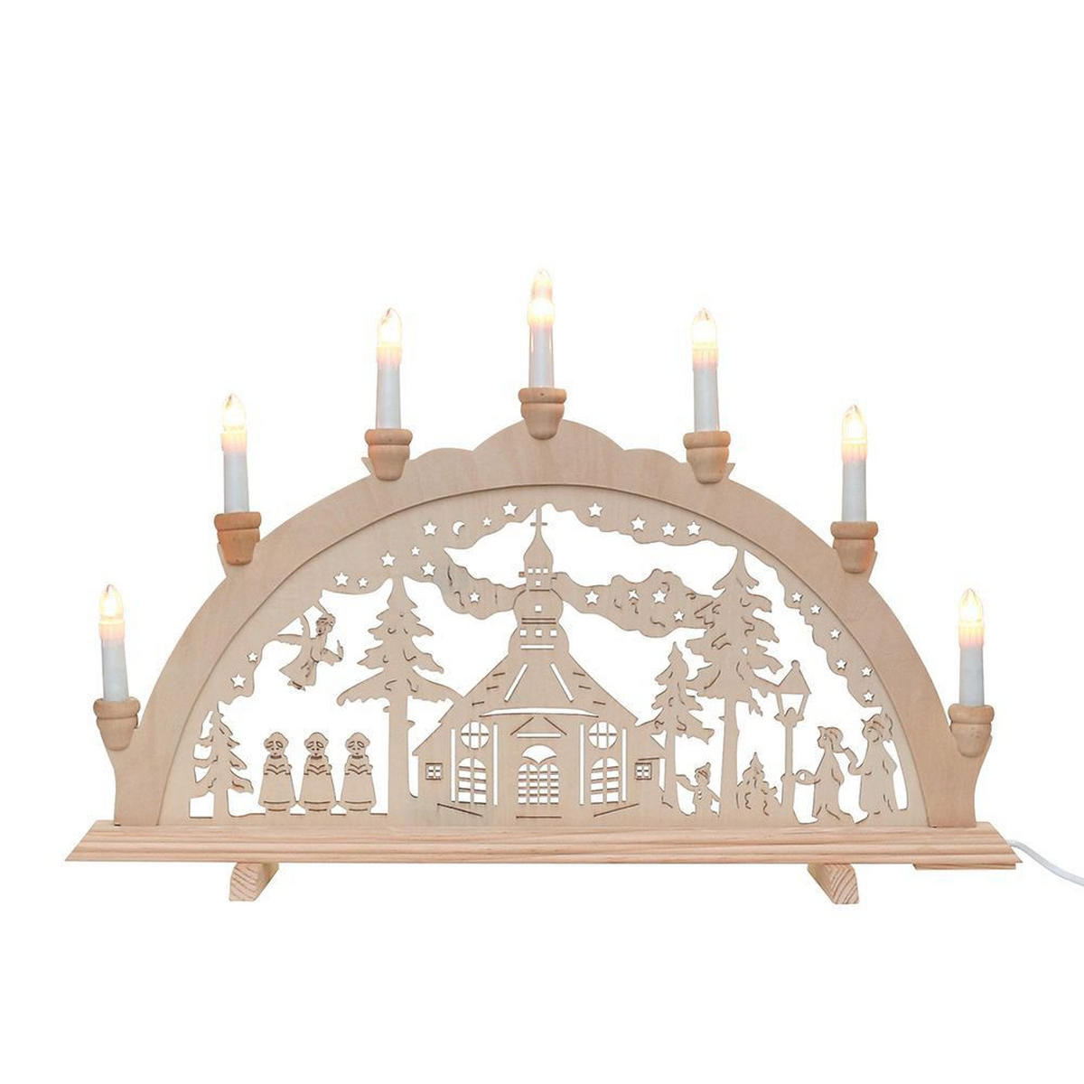 SCHWIBBOGEN Seiffen 7-flammig - Multicolor, Holz (0.1/1/0.1cm) - Dekoteam24