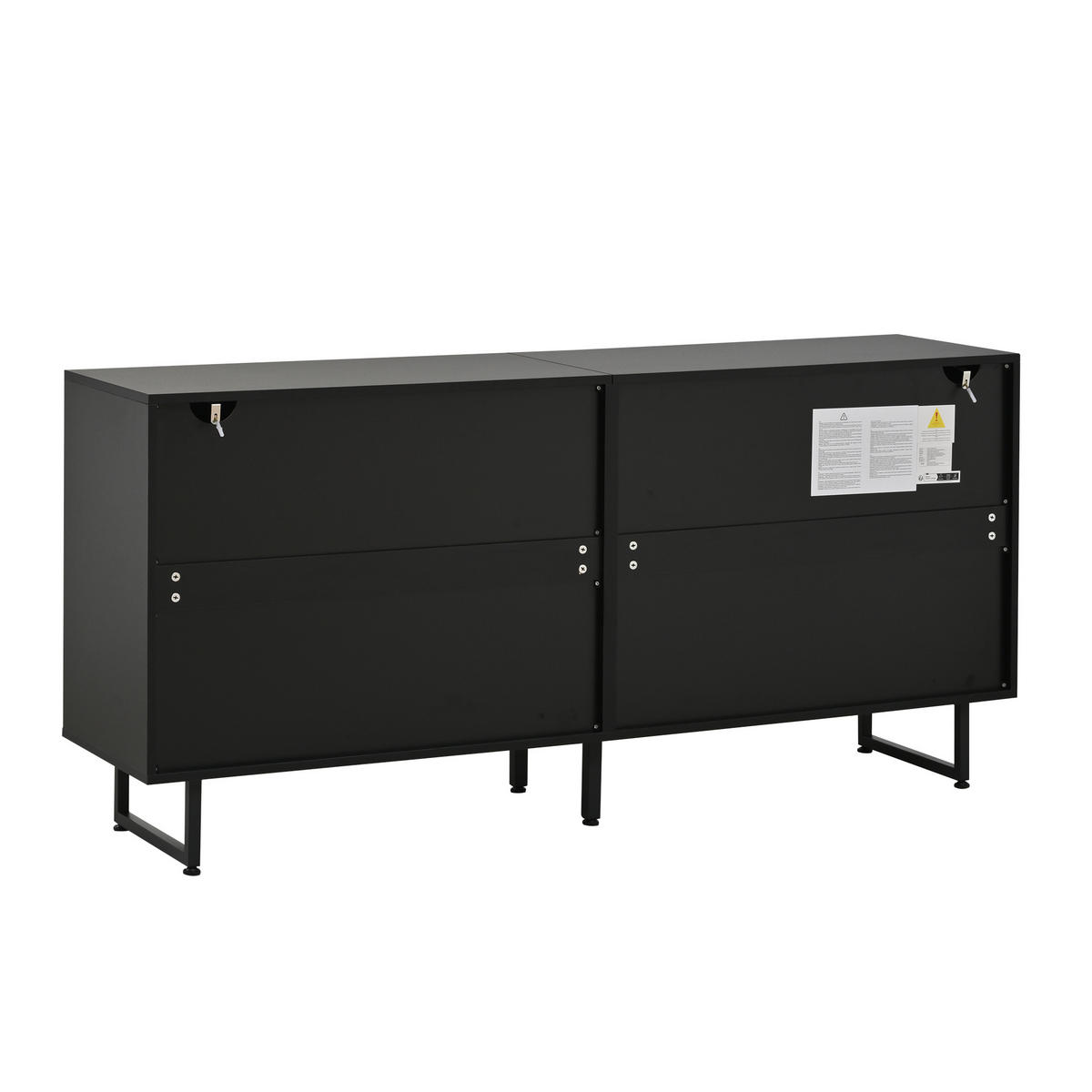 SIDEBOARD DE-37829 mit 4 Türen und Streifenmuster Holzfarbe - Naturfarben, Holzwerkstoff (160/75/40cm) - ComfortXL