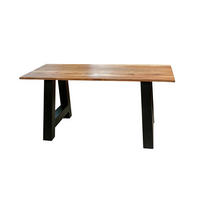 ESSTISCH PASCAL - Beige/Schwarz, Holz/Metall (100/200/77cm) - SAM