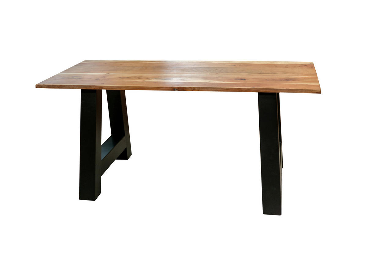 ESSTISCH PASCAL - Beige/Schwarz, Holz/Metall (100/200/77cm) - SAM