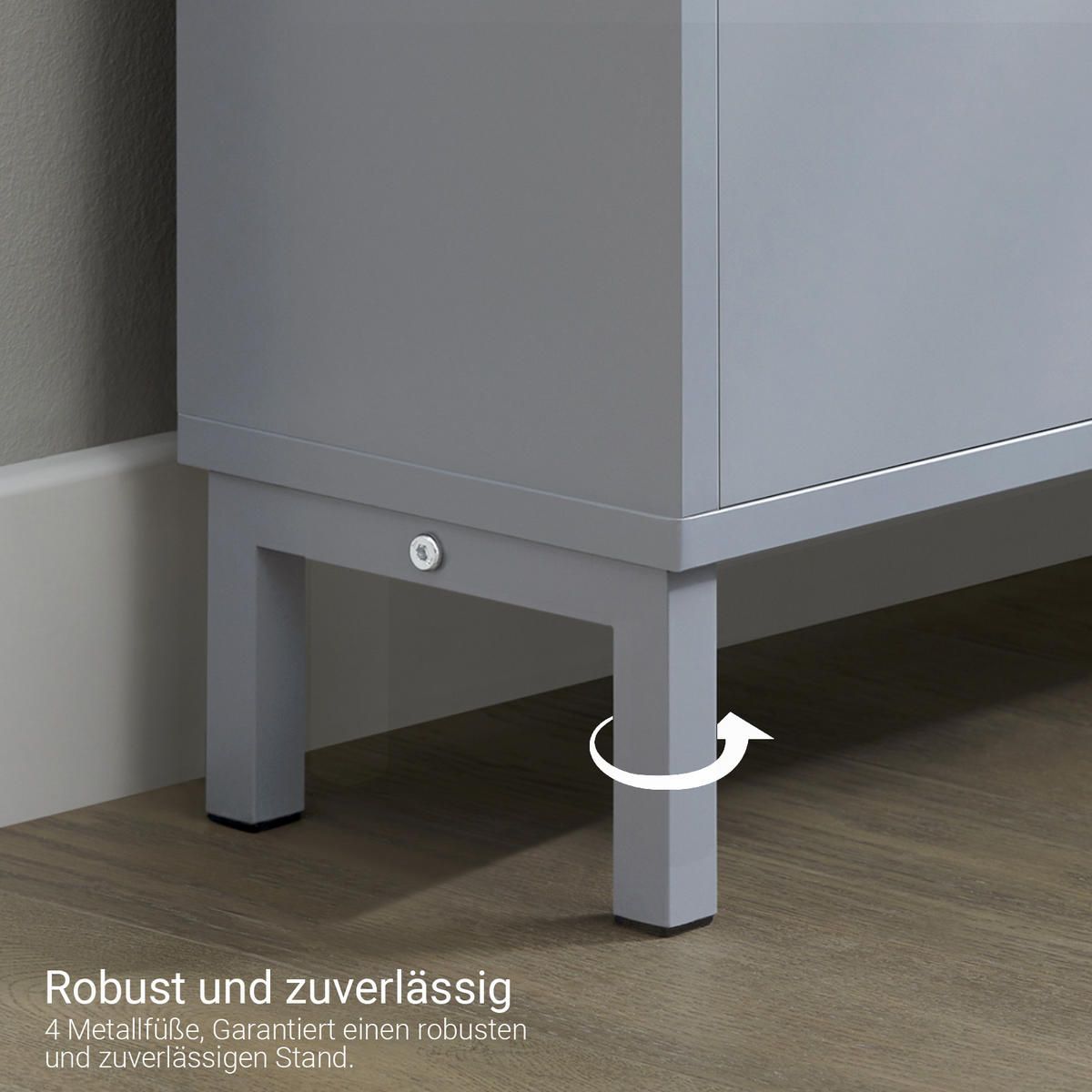 SCHUHSCHRANK Grau - Grau, Holzwerkstoff/Metall (50/129/19cm) - SoBuy