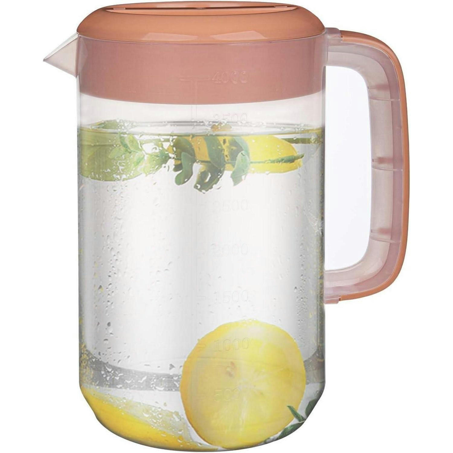 KRUG 2er Set Kunststoff 4 Liter mit Griff und Messskala - Transparent, Kunststoff (16.5/16.5cm)