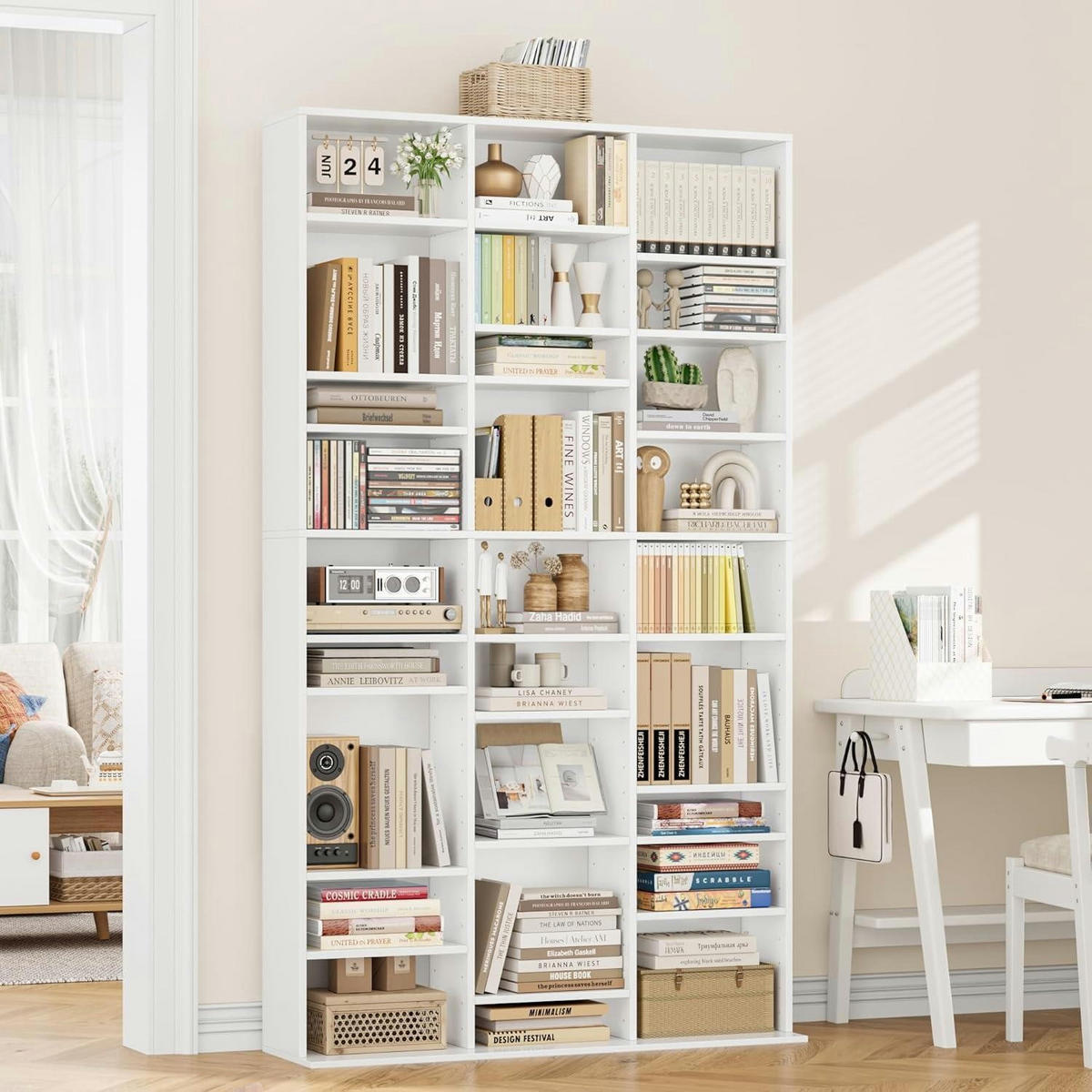 BÜCHERREGAL weiß 102,5 x 23,5 x 190 cm - Weiß, Holzwerkstoff (102.5/190/23.5cm)