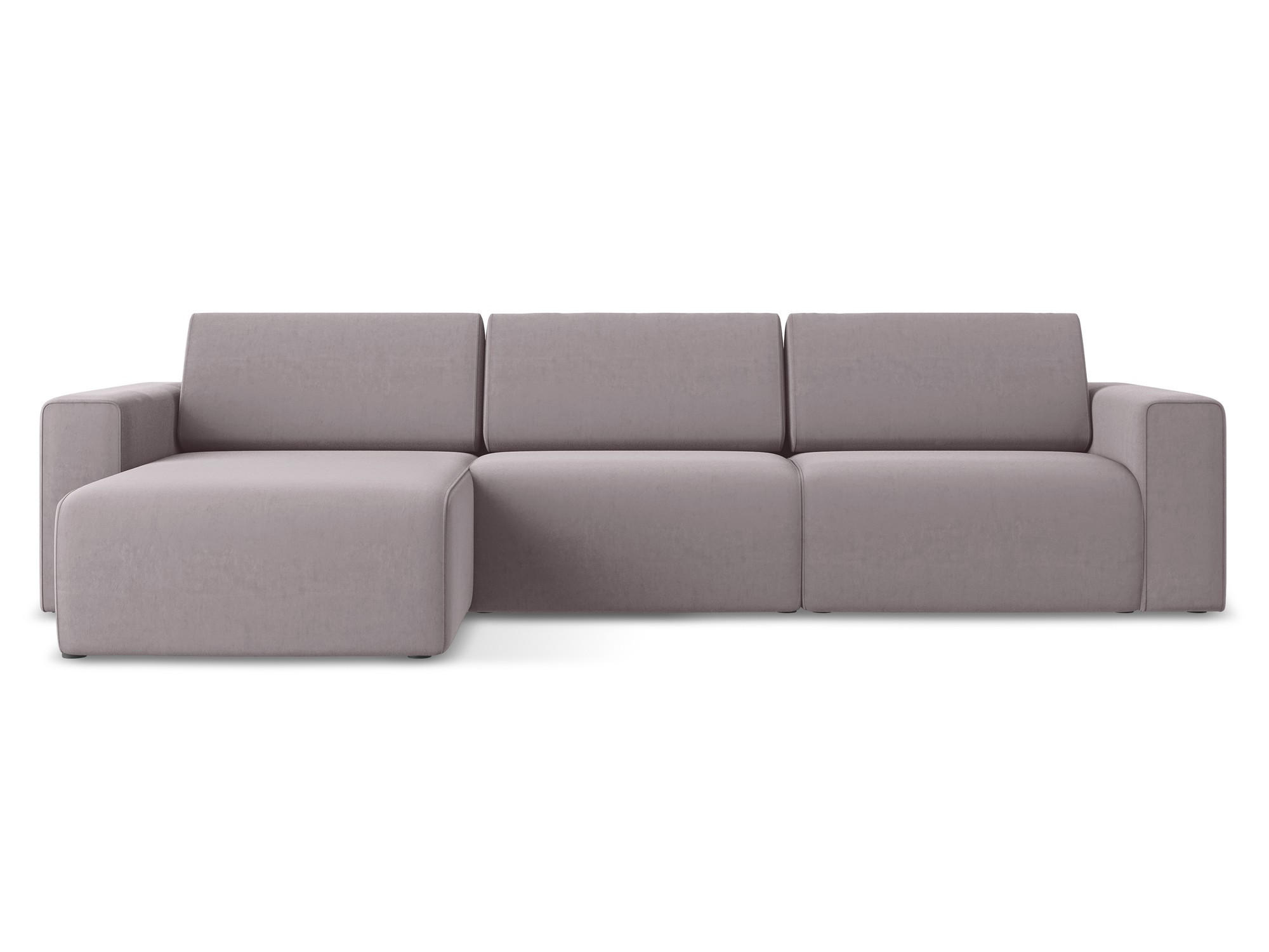 ECKSOFA Links Samt Stoff Violett - Lila/Flieder, Kunststoff/Textil (167/314cm) - Makamii