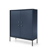 HIGHBOARD MONDO 104/125/39 cm mit 4 Türen Blau - Blau, Holzwerkstoff (104/125/39cm) - MASSENO