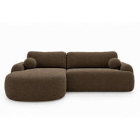 ECKSOFA Aurio Dunkelbraun Links - Dunkelbraun, Holz/Textil (177/261cm) - Graingold