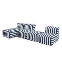GARTENLOUNGE-SET SOFT SET 3 Blau - Blau, Textil - Muffo