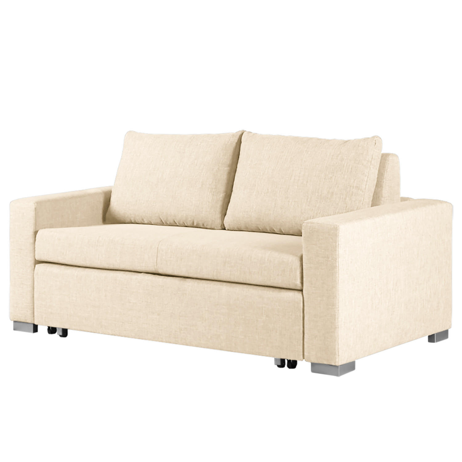 SCHLAFSOFA - Silberfarben/Creme, Textil (153/90/90cm) - home24