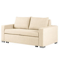 SCHLAFSOFA - Silberfarben/Creme, Textil (153/90/90cm) - home24