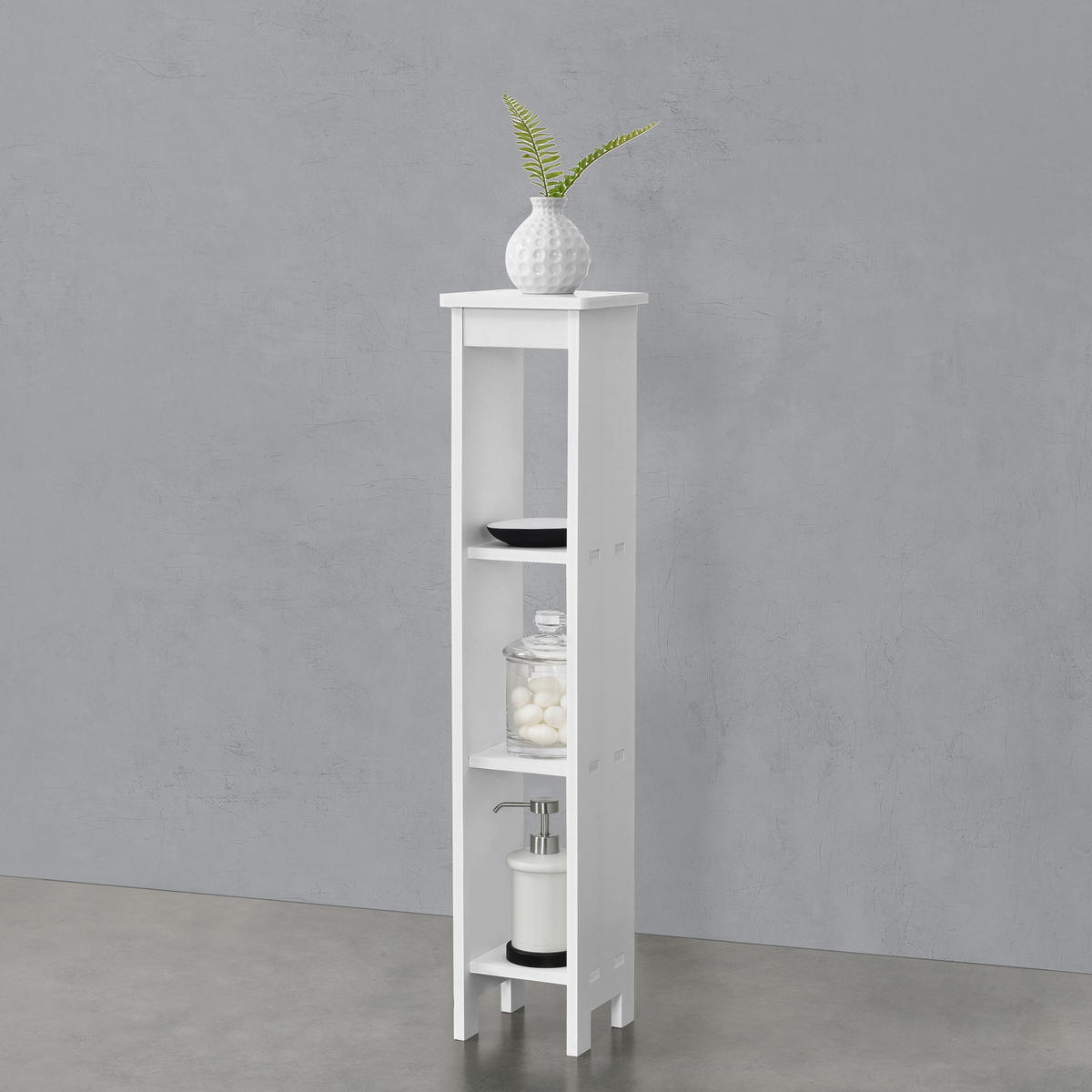 BADEZIMMERREGAL Arvika - Weiß, Kunststoff (17/80/17cm) - [en.casa]