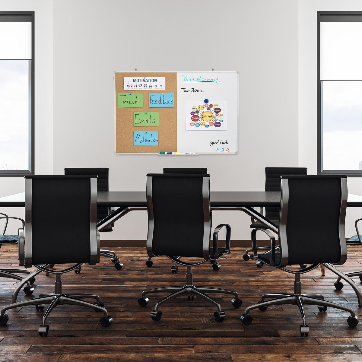 KOMBITAFEL - Multicolor, Naturmaterialien/Holzwerkstoff (60/45/7cm) - Relaxdays