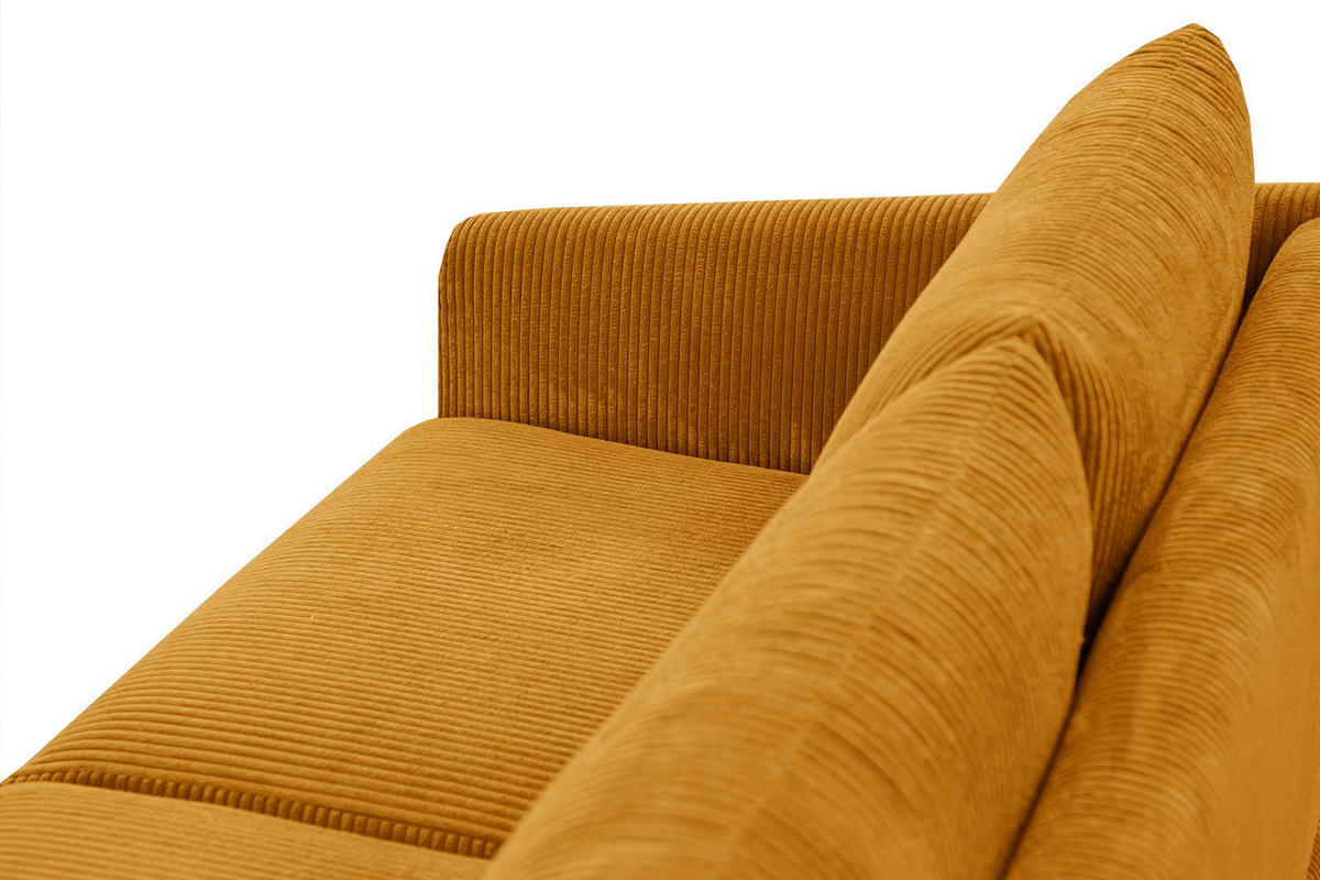SOFA VILT 3-Sitzer, honig - Schwarz/Honig, Holzwerkstoff/Kunststoff (202/89/94cm) - Courtois Laville